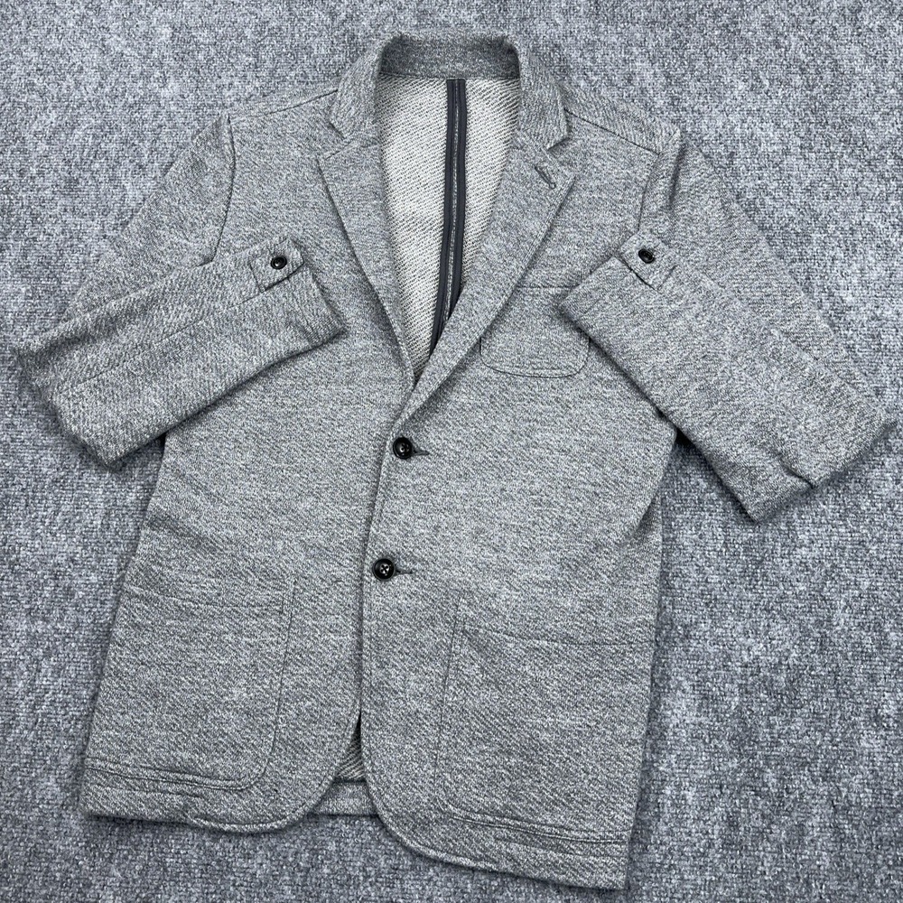 Faherty Inlet Knit Blazer Mens Small Gray Melange Unstructured Preppy Two Button